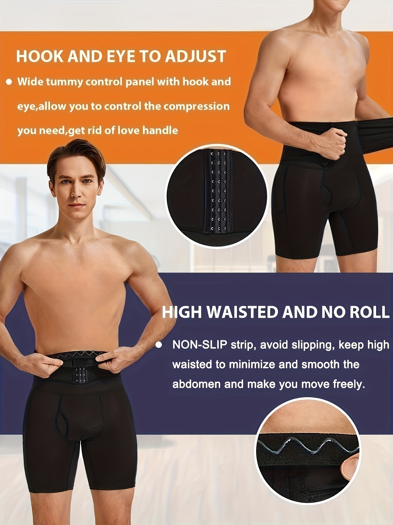 Men Seamless Compression Control Panties Body Shaper Waist Trainer High  Waist Slimming Underwear Abdomen Belly Shaper Boxer Briefs Shorts 