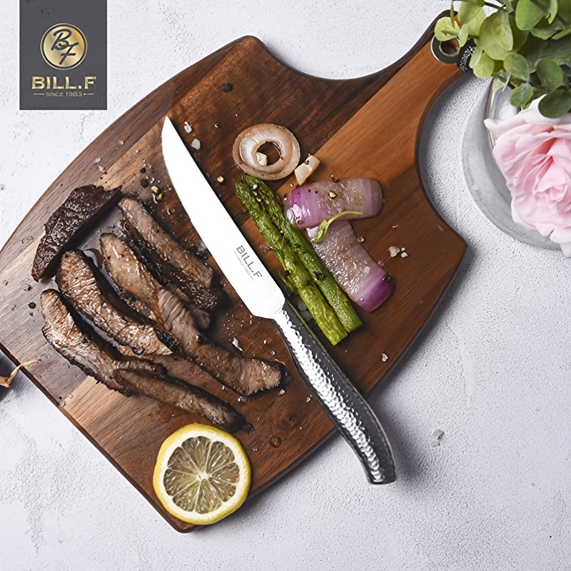 Ciwete Serrated Steak Knives Set of 8, 4 Upgrade 3RC13 Stainless Steel Steak Knife Set, 8-Piece Sharp, Non-Stick & Rust-Resistant Dinner Knives
