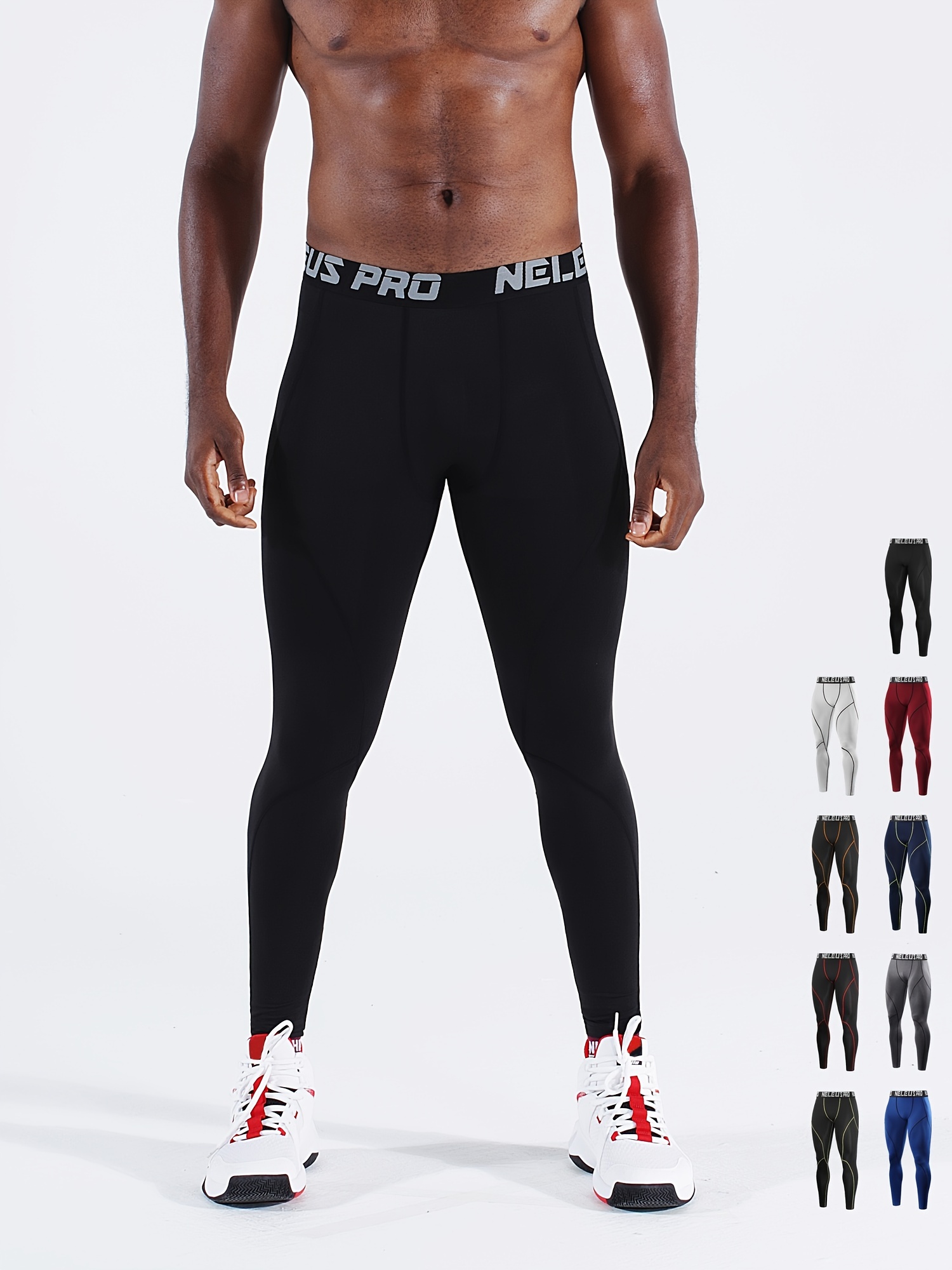 Cheap Fitness Tight Leggings Mens Compression Pants Training Tights Outdoor  Running Cycling Basketball Dry Cool Trousers