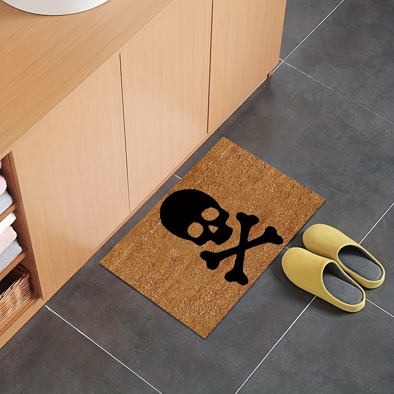 English Skull Door Mat Non Slip Rug for Home Kitchen