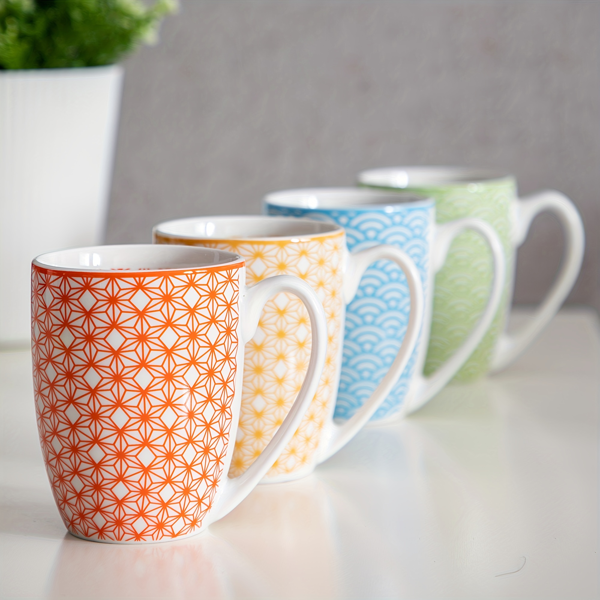Multicolor Ceramic Coffee Mugs Unique Glazed Microwave Safe - Temu