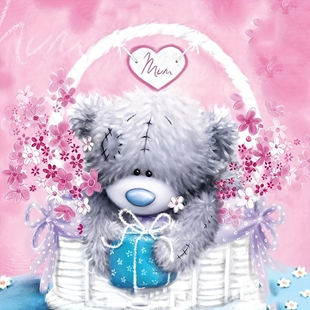 

1pc 20x20cm/7.87x7.87in 5d Diy Artificial Diamond Painting Bear Diamond Painting Living Room Bedroom Decoration