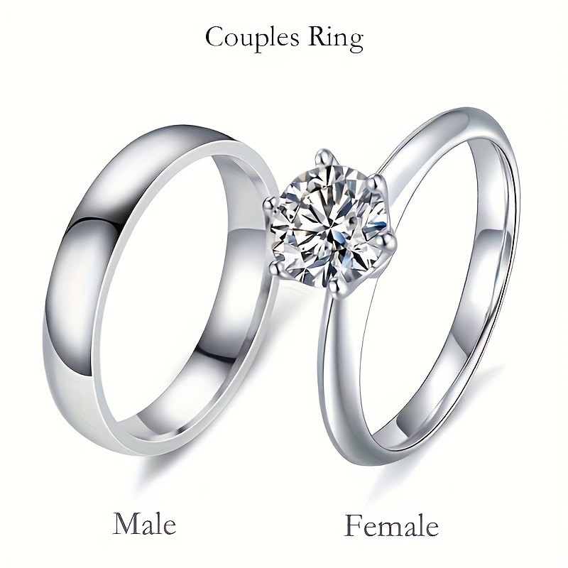 Juego de anillos de boda de cobre de lujo a la moda, anillo de pareja  perpetuo para hombres y mujeres 2022