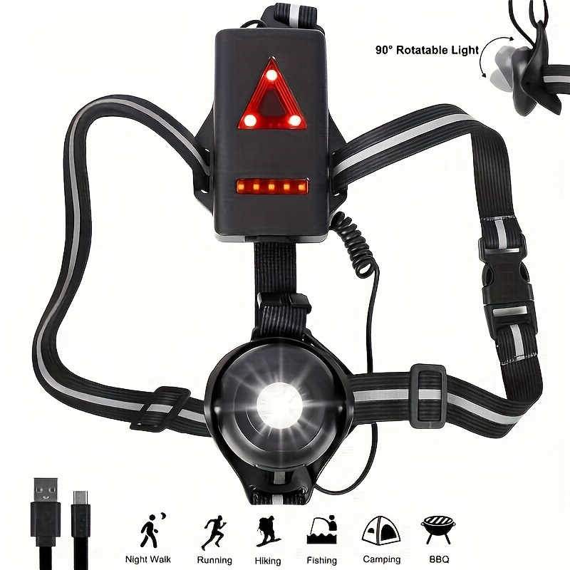 Zenoplige Lauflicht, USB Wiederaufladbare Brustlampe mit Rotes Warnlicht,  LED-Lampen und 3 Lichtmodi, Wasserdicht Lauflampe für Joggen Camping Angeln  Laufen : : Sport & Freizeit