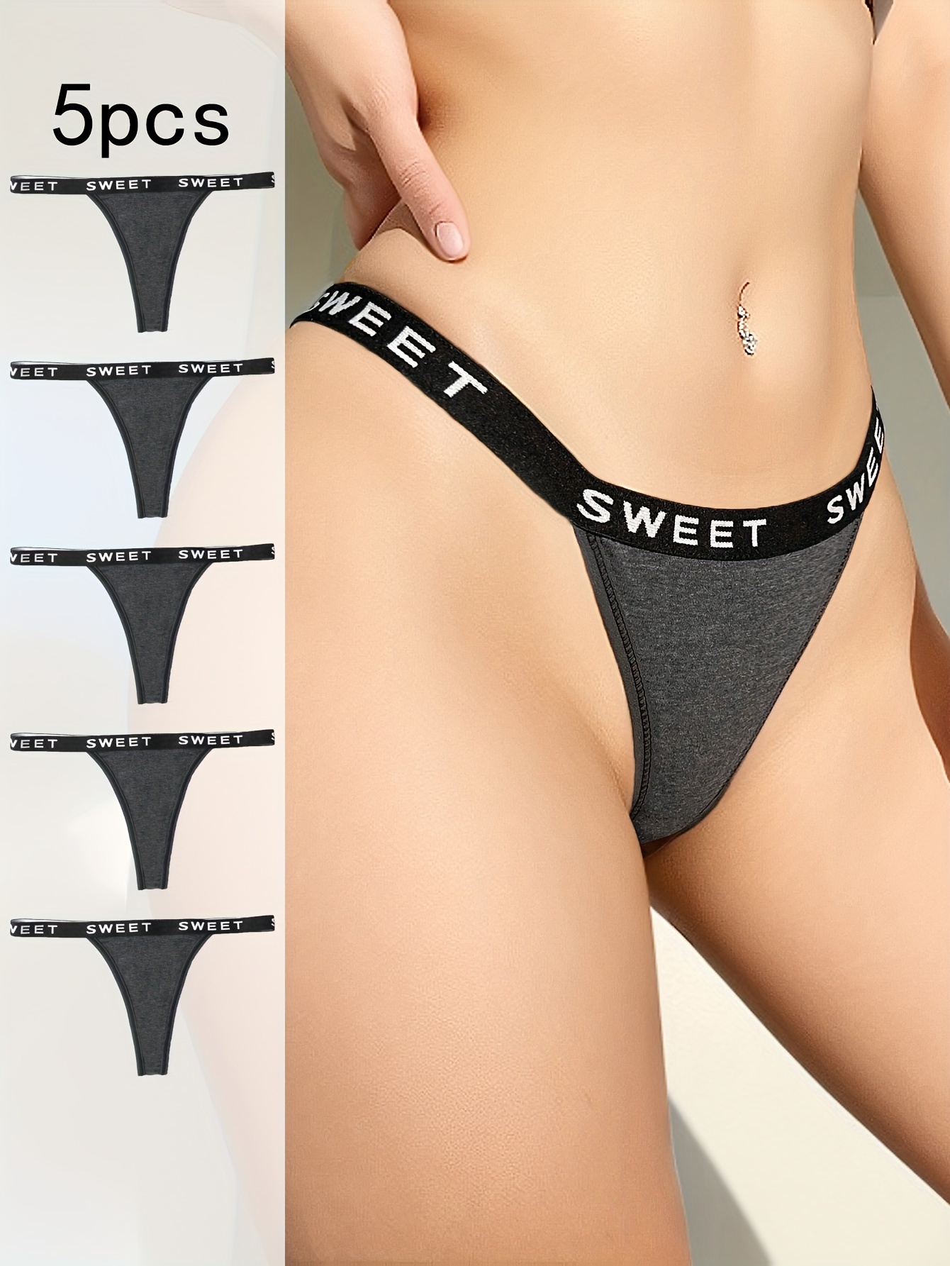 Sexy Panties Thongs Women Letter Rhinestones G String Low - Temu