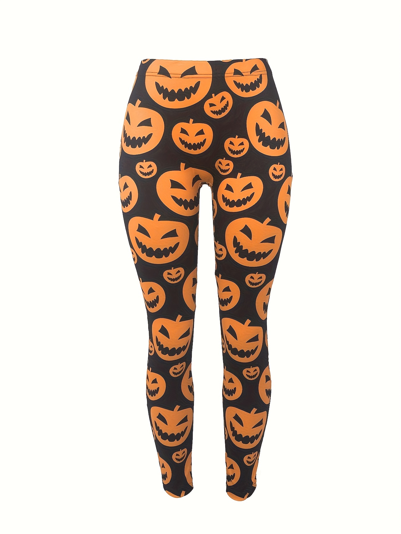 Plus Size Halloween Leggings Women's Plus Funny Pumpkin - Temu Canada