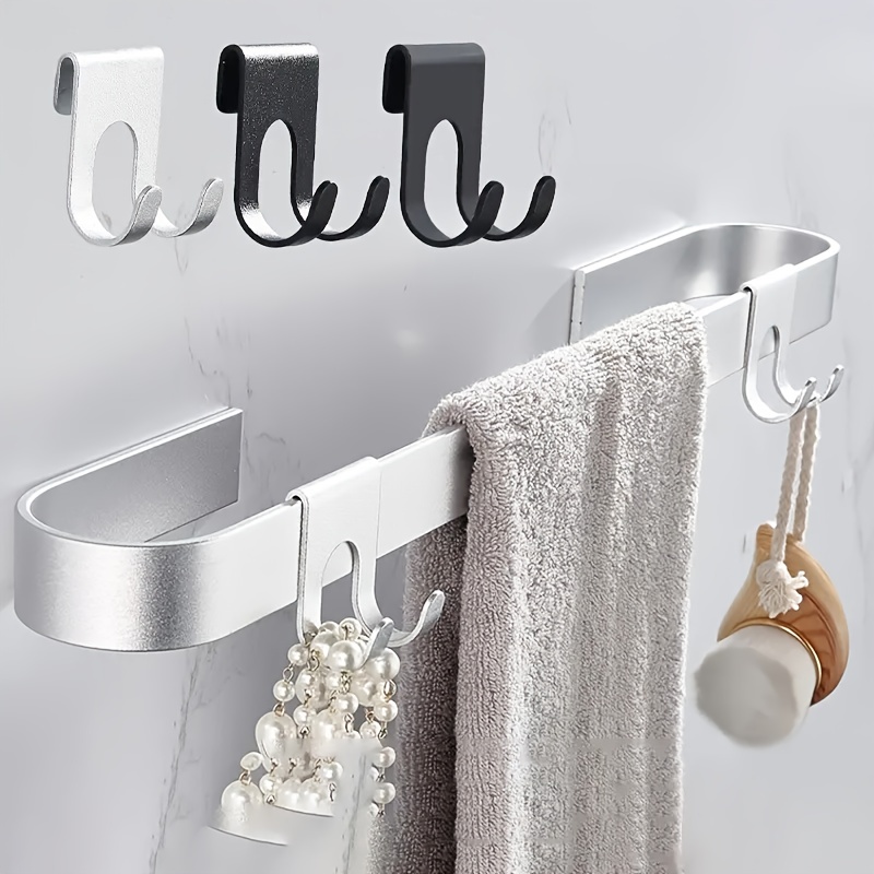 Crochets de cintre pour serviettes de bain 6 pièces, crochets en aluminium  derrière la porte, crochets de radiateur de salle de bains sans poinçon -  AliExpress