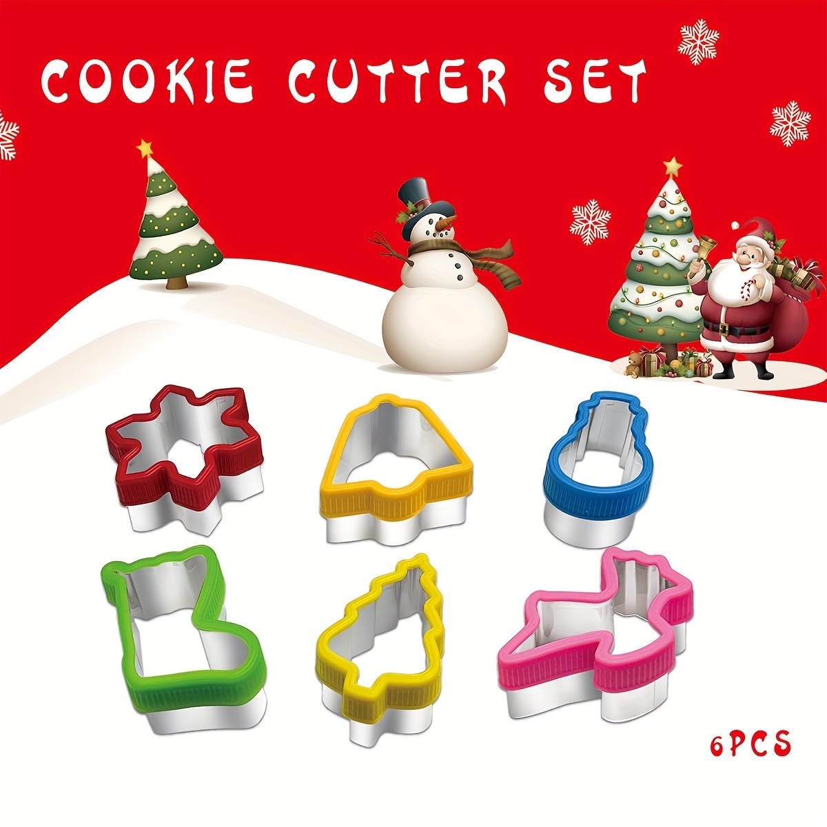 Christmas Cookie Cutter Set Snowflake Santa Claus - Temu