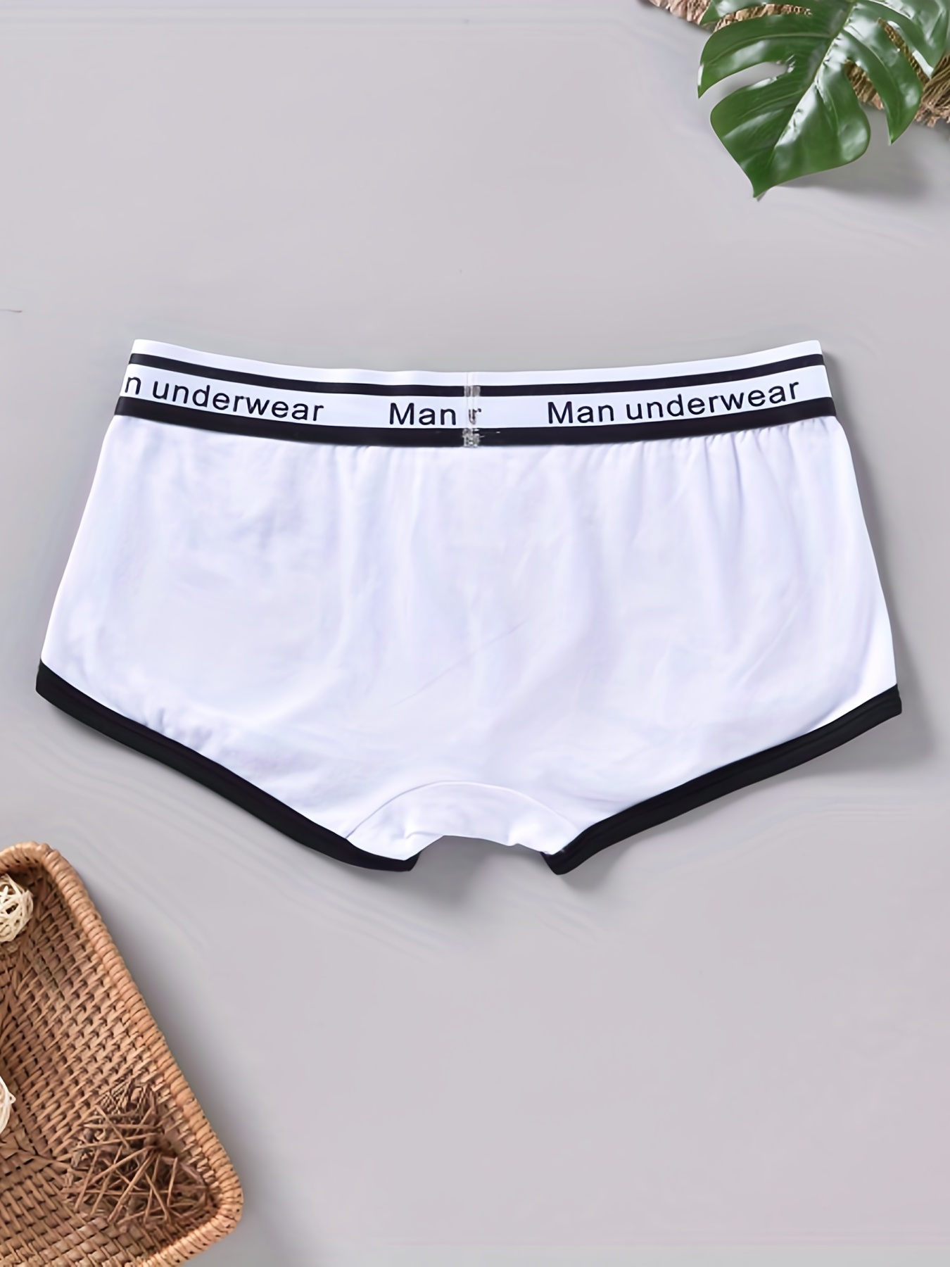 Men's 95% Cotton Stretch Briefs Boxers Edge Hem Stitches - Temu