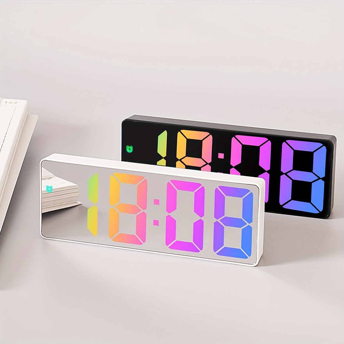 Led Digital Electronic Clock Bedside Alarm Clock, 3-level Adjustable  Brightness With Temperature Display Mirror Alarm Clock, Clock For Bedroom, Room  Decor, Home Decor - Temu