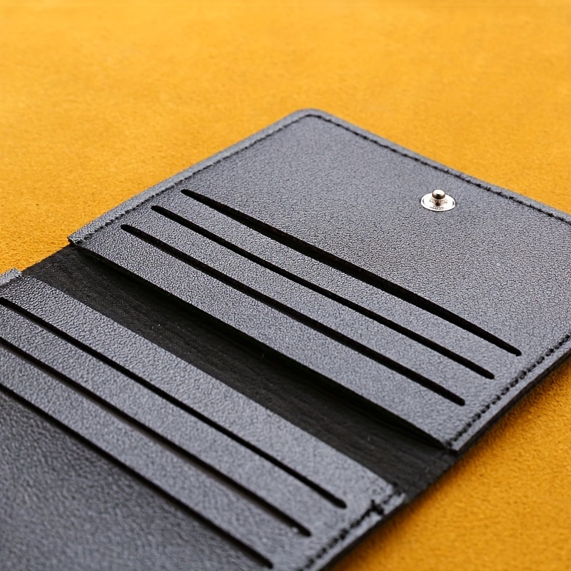 1pc Simple Ultra-thin Card Holder Wallet, Casual Pu Leather Card