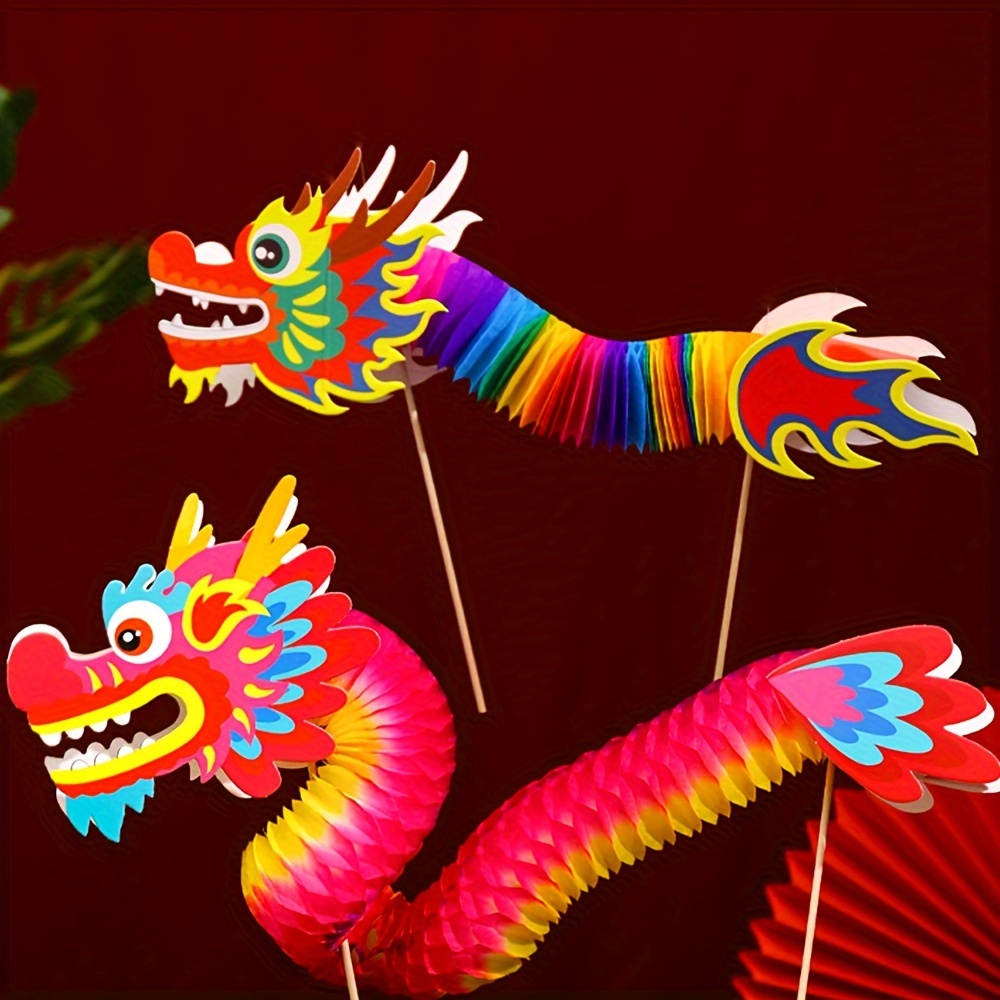 Handmade Paper Dragon Craft Material Chinese Dragon Paper Spring Festival CB