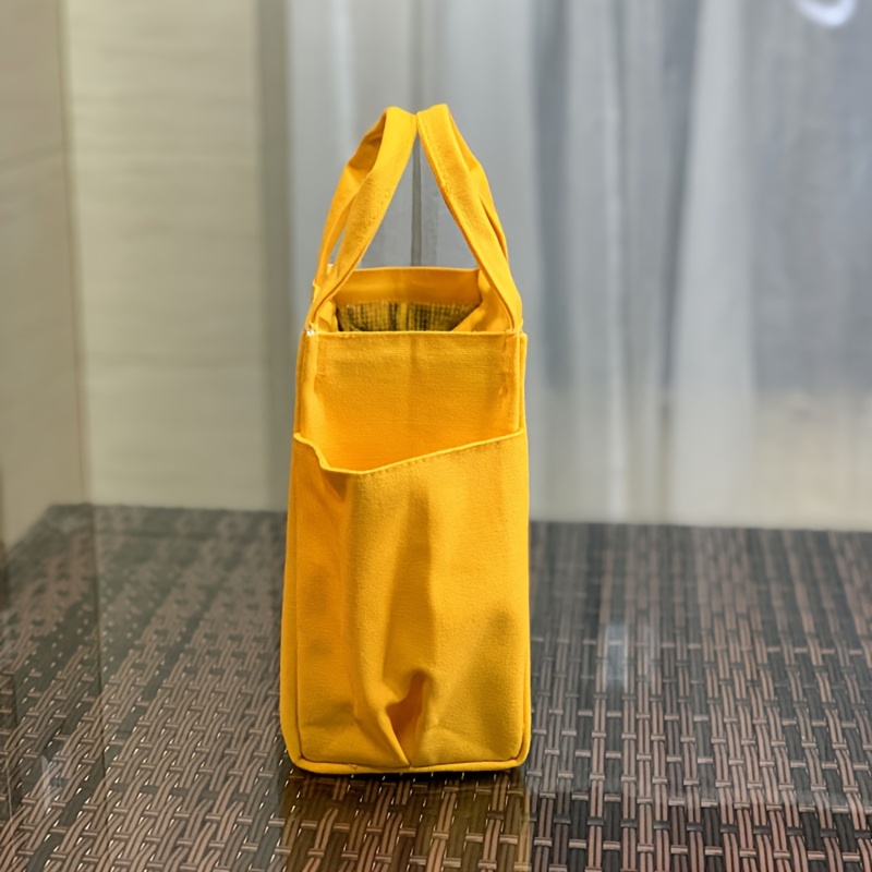 Portable Mini Lunch Box Bag Canvas Bento Box Bag Cute Plaid - Temu