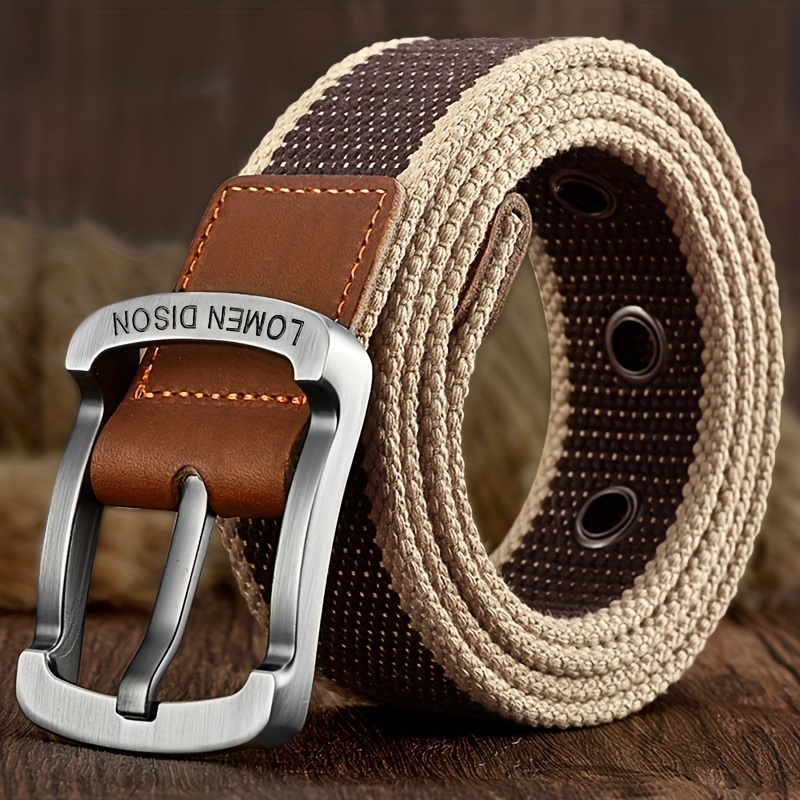

1pc Canvas Belt For Men And Women, Suitable For Casual Jeans, Simple And Fashionable Leather Belt, Ideal Choice For Gifts