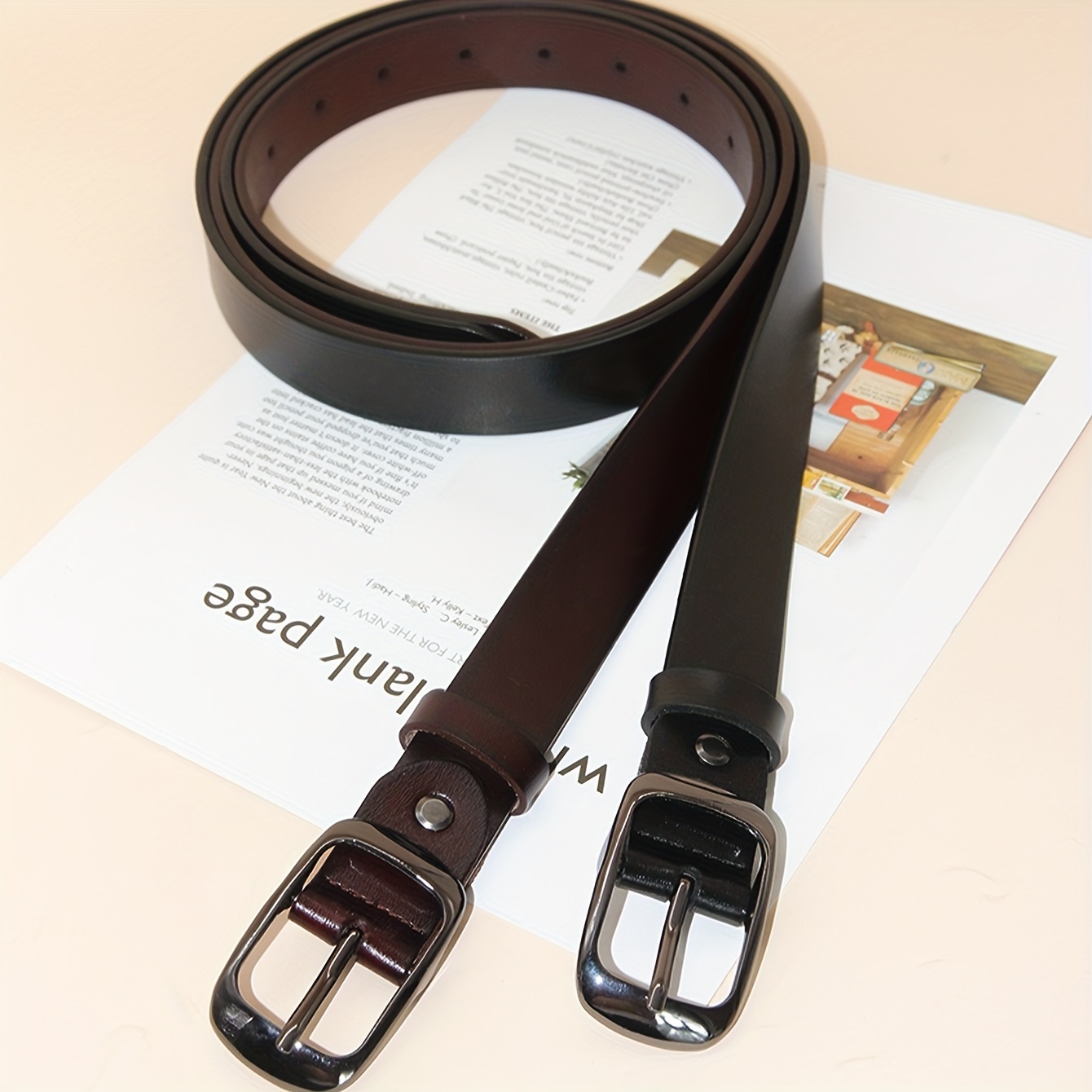 Plus Size Leather Belt Solid Color Simple Casual Waist Belts Vintage Jeans  Pants Belt For Women & Men