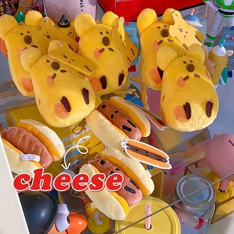 Cheese Hot Dog Plush Pendant Bag Pendant Cheese Hot Dog Cute - Temu