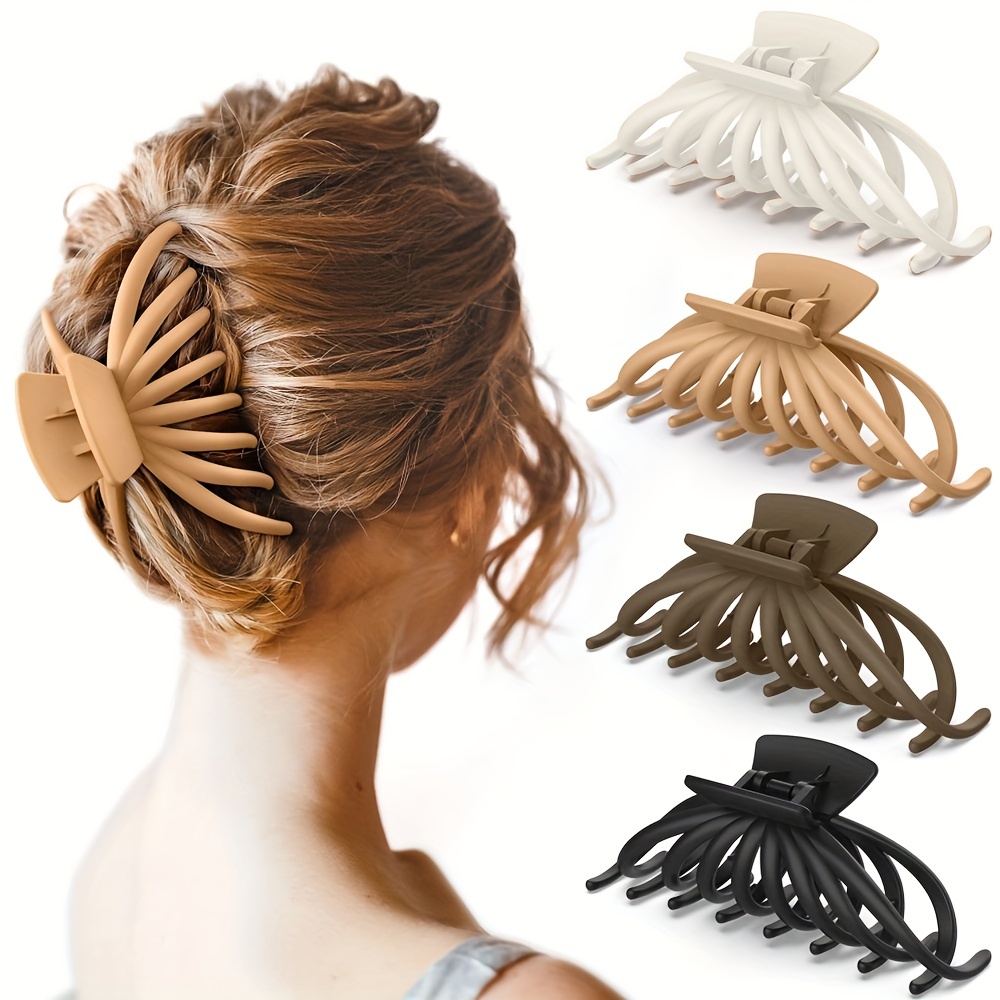 4pcs Banana Hair Clips Vintage Clincher Combs Tool For Thick Curly