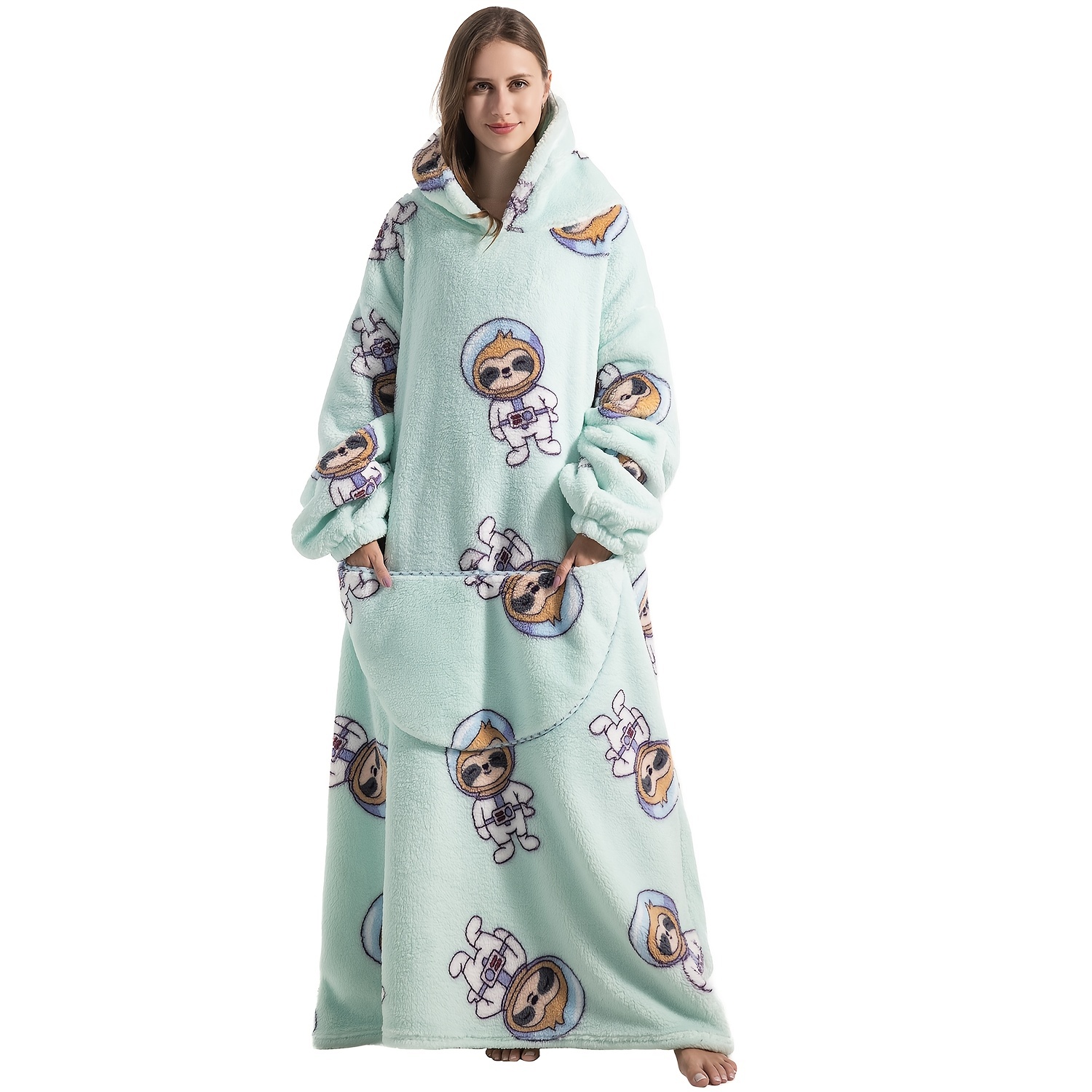 Wearable Blanket Hoodie Warm Soft Oversized Cozy Blanket - Temu Canada