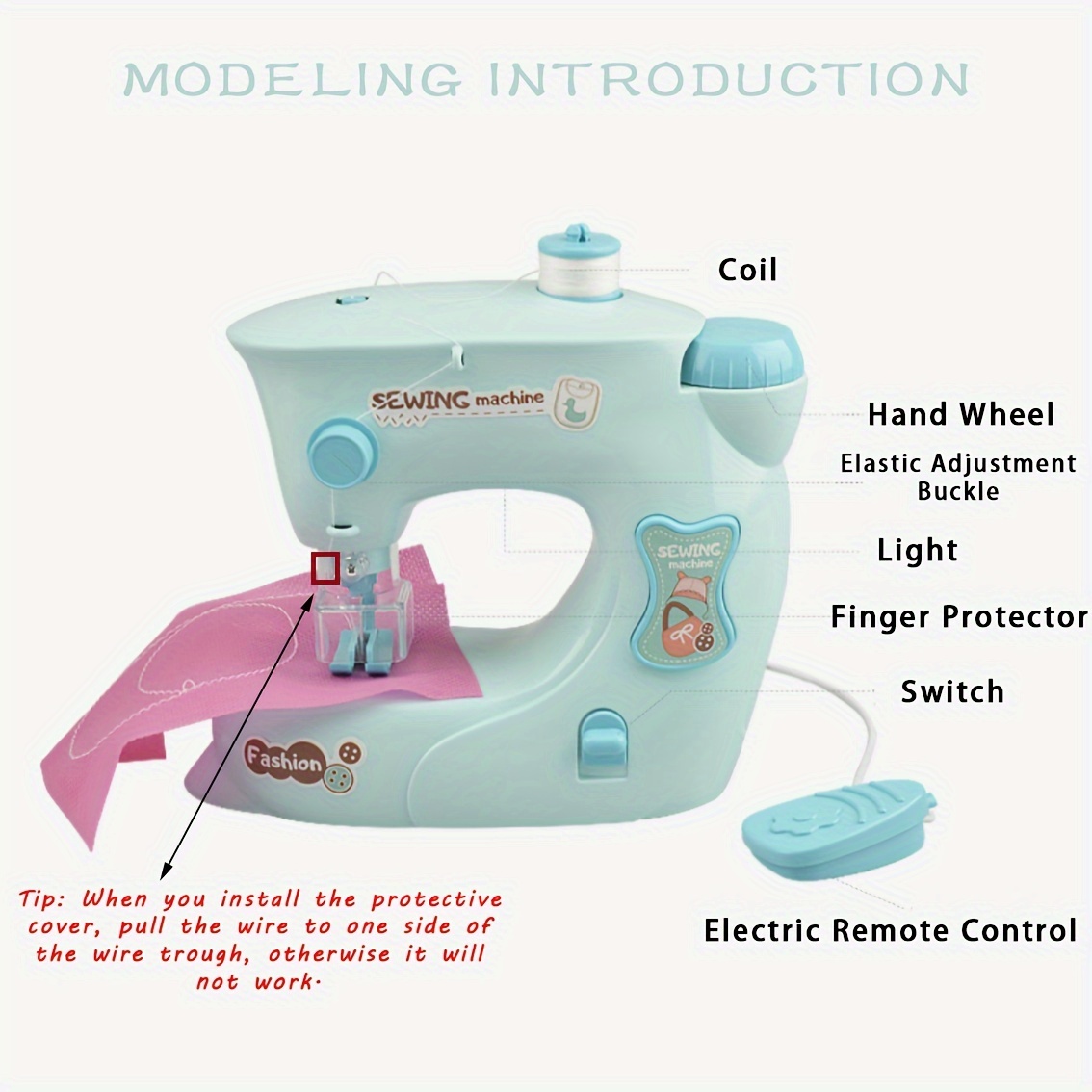 Mini machine à coudre pour enfants débutants, machine à coudre électrique  portable facile à utiliser, petit outil de couture portable amélioré avec