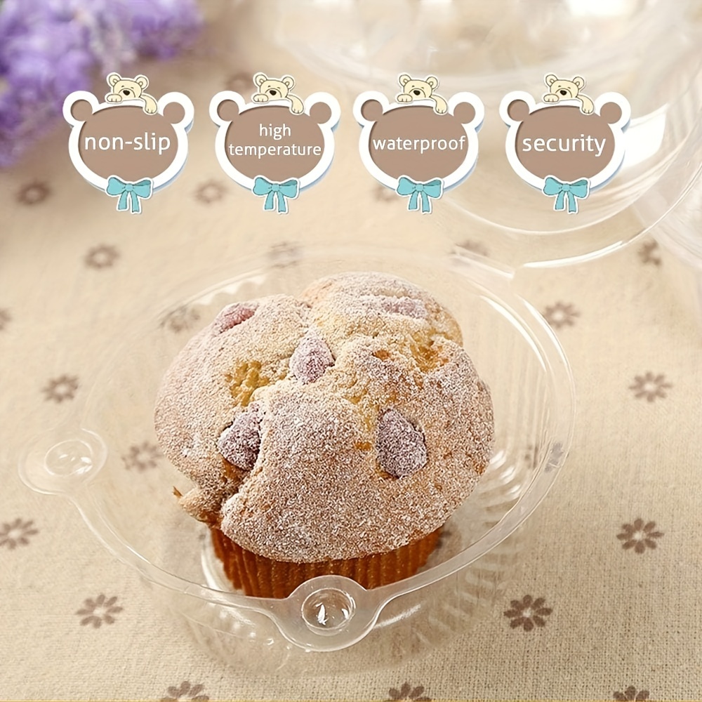 100pcs Clear Plastic Single Cupcake Cake Case Muffin Dome Holder