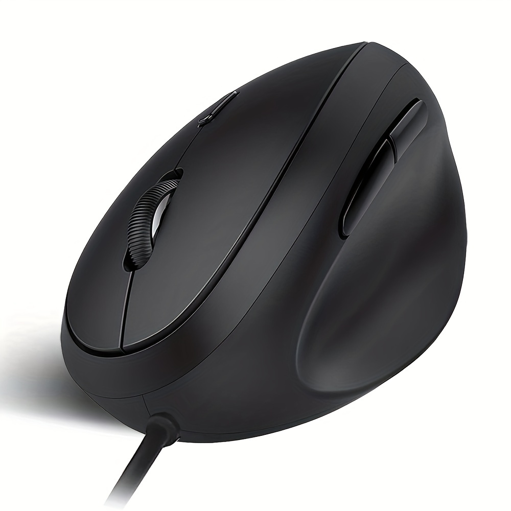 Mouse Ricaricabile Del Mouse Verticale Wireless 2.4G Con 3 Livelli DPI  Regolabili E Sonno Automatico - Nero