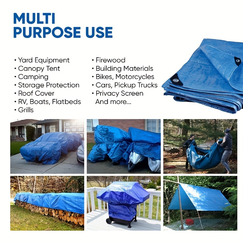 Tarp Cover Waterproof Great For Tarpaulin Canopy Tent Boat - Temu