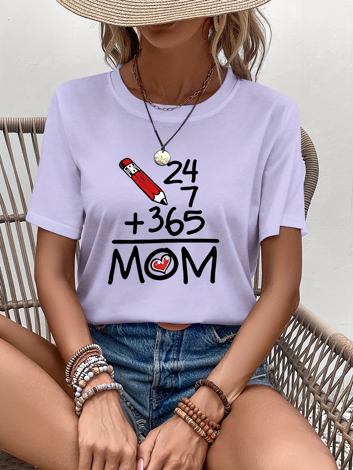 Esposa Mamá Jefa Camiseta Estampada Top Casual Manga Larga - Temu