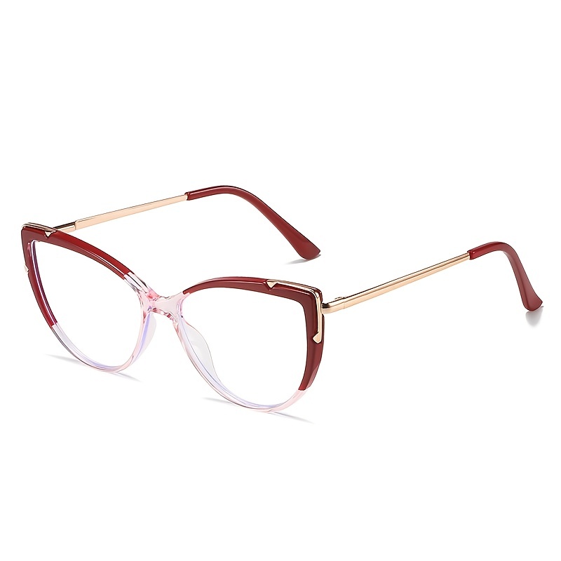 Cat Eye Oversized Round Frame Light Blocking Glasses