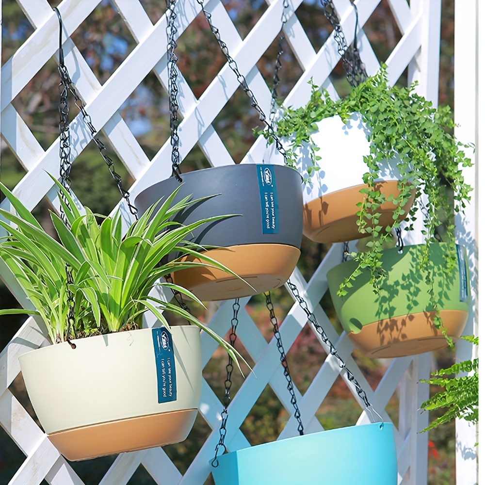 TENMEDARY Pot de fleurs, à suspendre, en métal, convient à l'extérieur et  l'intérieur, à la terrasse et au balcon, pour plantes succulentes,  aériennes
