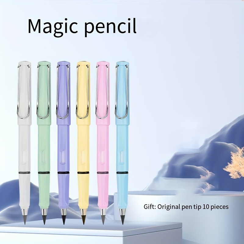 Magic Pencil Set Unlimited Writing Replaceable Pen Tip Hb - Temu