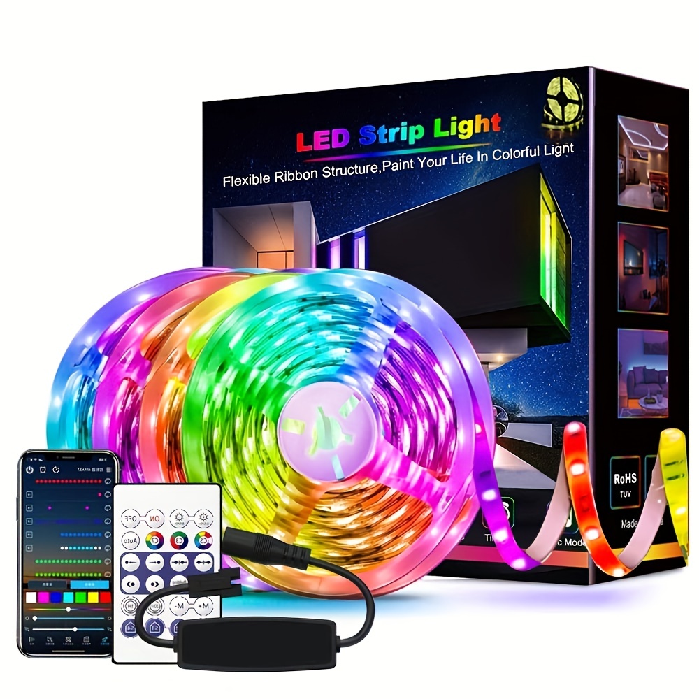 Led Strip Lights Smart Light Strips With 44keys Control Ir Remote, Rgb Led  Lights For Bedroom, Music Sync Color Changing Lights For Room Party,  Christmas Party, Halloween - Temu