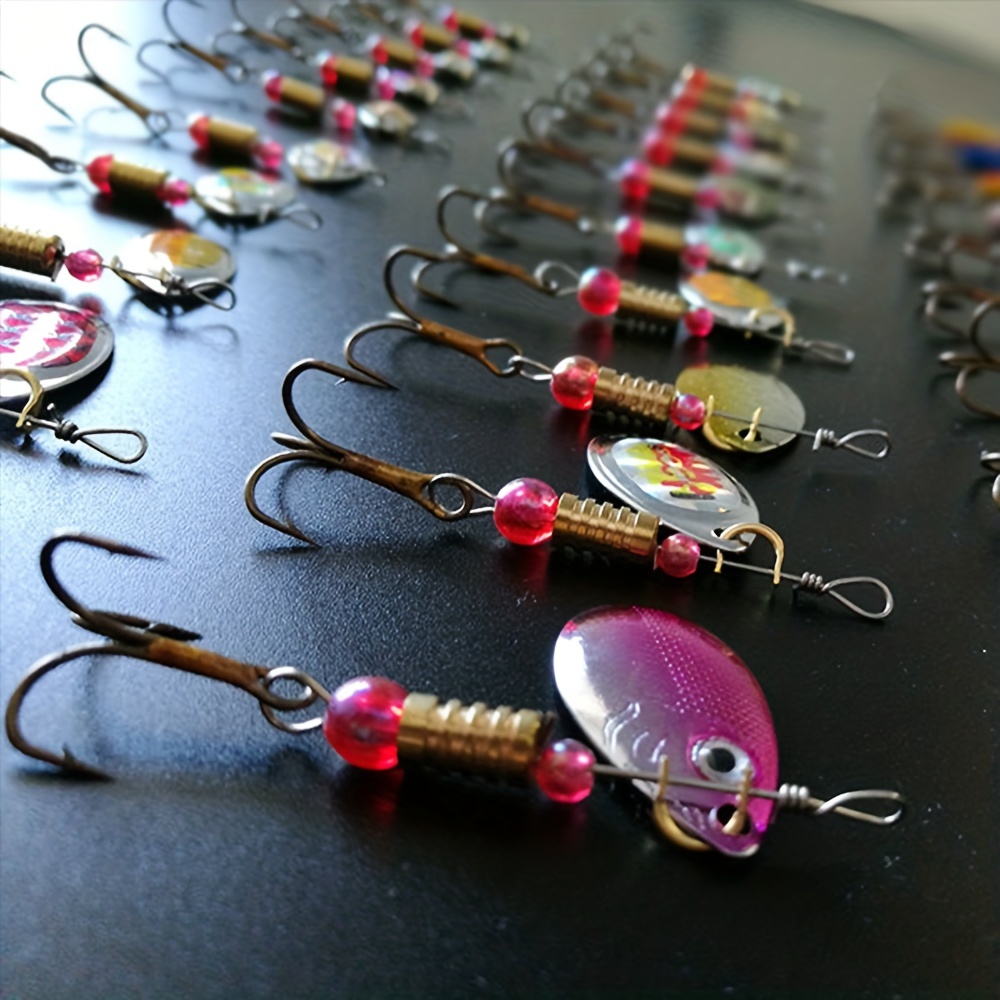 30pcs/set Mixed Metal Fishing Lures Spinner Baits Spoon Fishing Lures Hooks  Kits