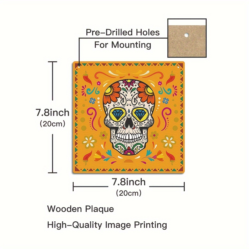 Day of The Dead Sugar Skull Painter Artist Gift Wood Print by