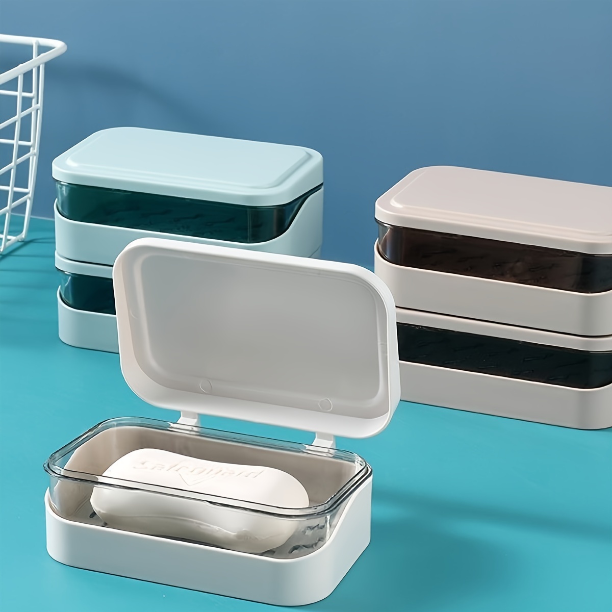 Zerodeko 8 cajas de jabonera con tapa, recipiente de plástico, estuche de  jabón de viaje, jabonera de viaje, bandeja de jabón de plástico, bolsa de