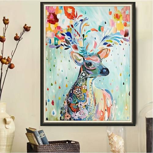 1 Set Of Deer Pattern Rhinestone Painting