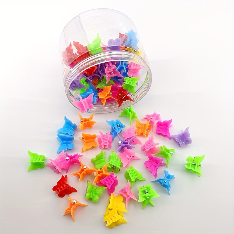 

80pcs Cute Butterfly Hair Clips For Little - Solid Color, Small, And Durable