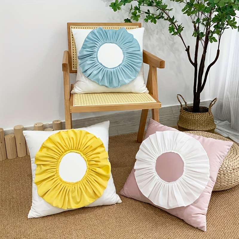 Handmade 3d Flower Velvet Throw Pillow Dutch Velvet Flower - Temu