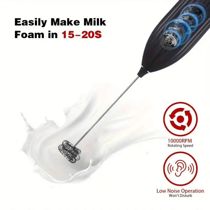 1pc electric milk frother mini milk foamer handheld electric whisk battery operated not included drink mixer hand mixer for coffee electric wireless blender for lattes cappuccino frappe chocolate portable foam maker for christmas gifts details 8