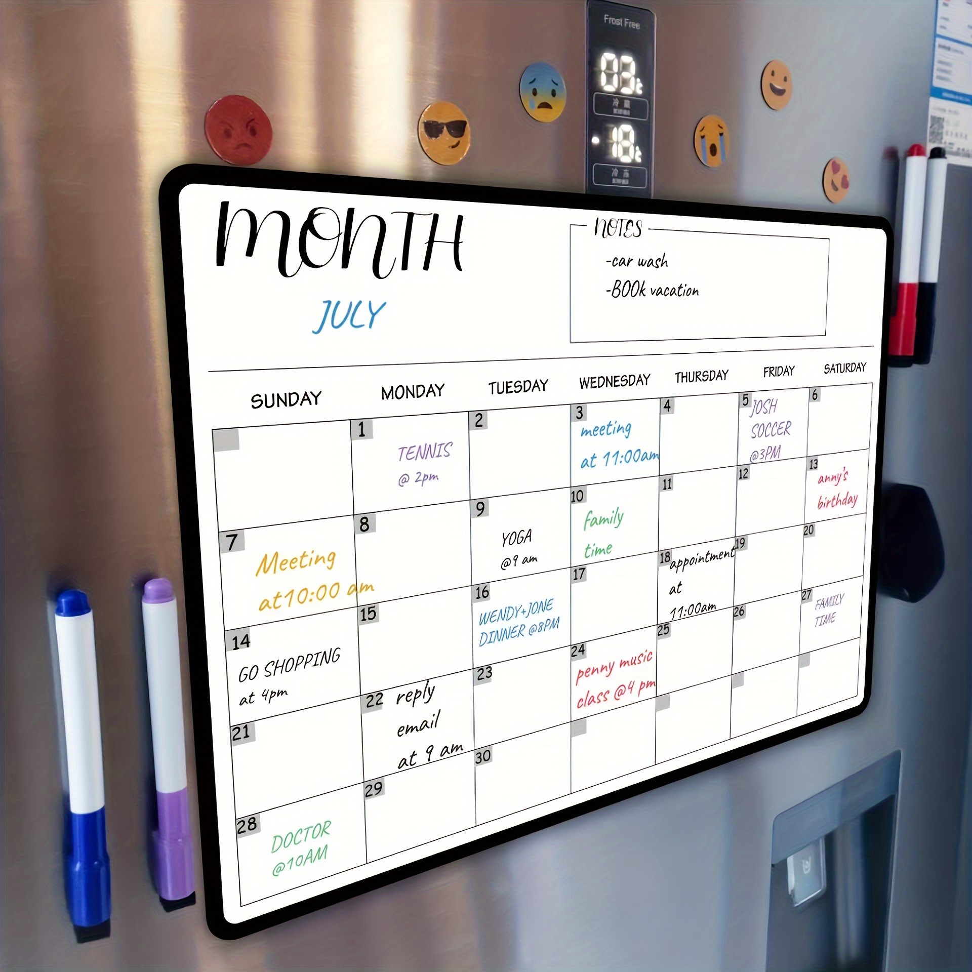 Dry Erase Frigo Calendario Magnetico - Lavagna Bianca Calendario Magnetico  Per Frigorifero Parete Home Kitchen Decor, Lista della Spesa Magnet Pad