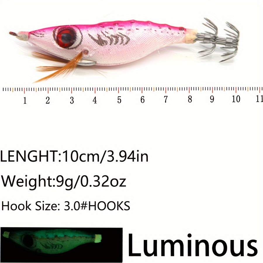 5pcs Luminous Squid Jig Hooks Lure Artificial Octopus Fishing Hook Bait (1)