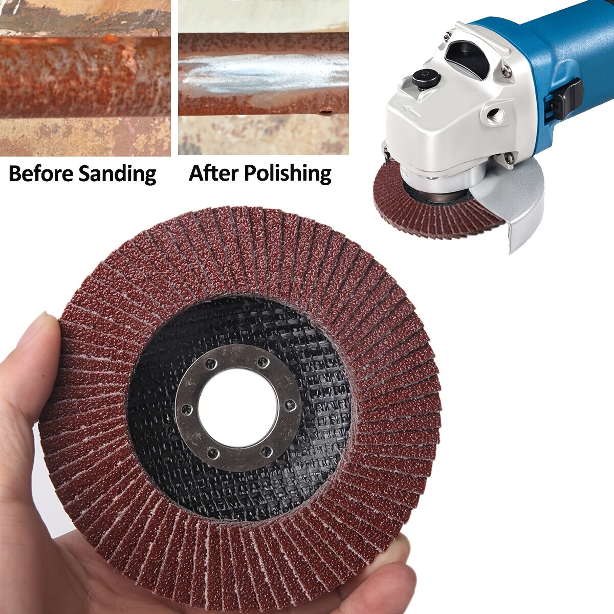 15pcs Flip Grinding Sanding Wheel 115mm 4 5 40 60 80 Grit Angle