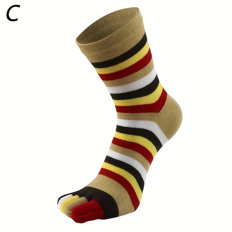 Rainbow Color Striped Calf Socks Five toe Split - Temu United Arab Emirates