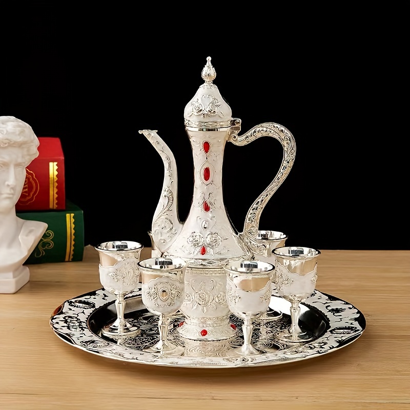  Juego de té y café turco para 6 personas, elegante juego de  café para 6 personas : Hogar y Cocina