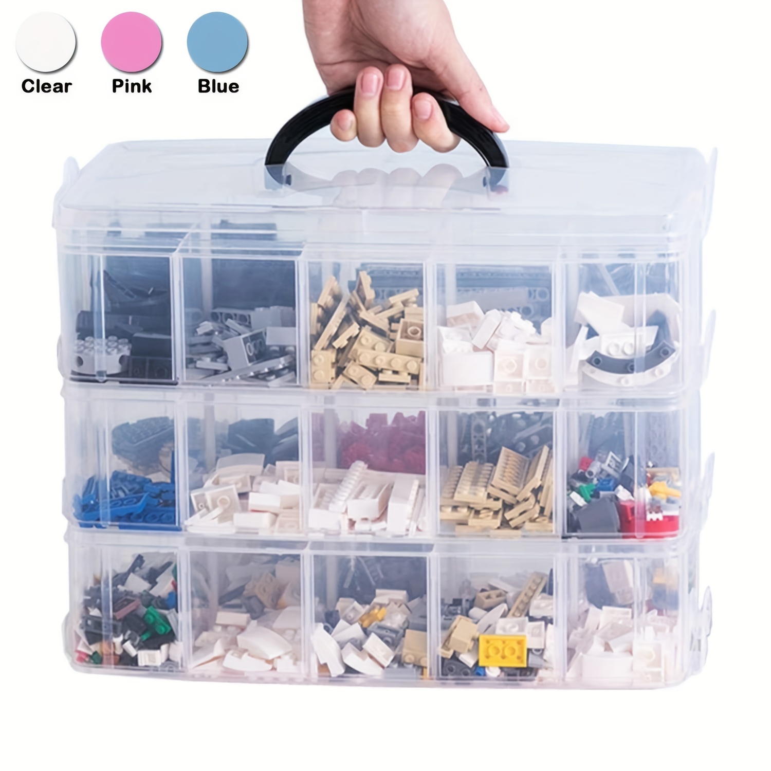 3 layer Things Crafts Storage Box 30 Adjustable Compartments - Temu