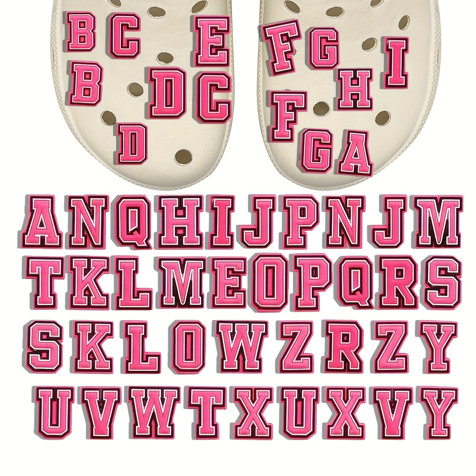 croc charms letters greek english alphabets