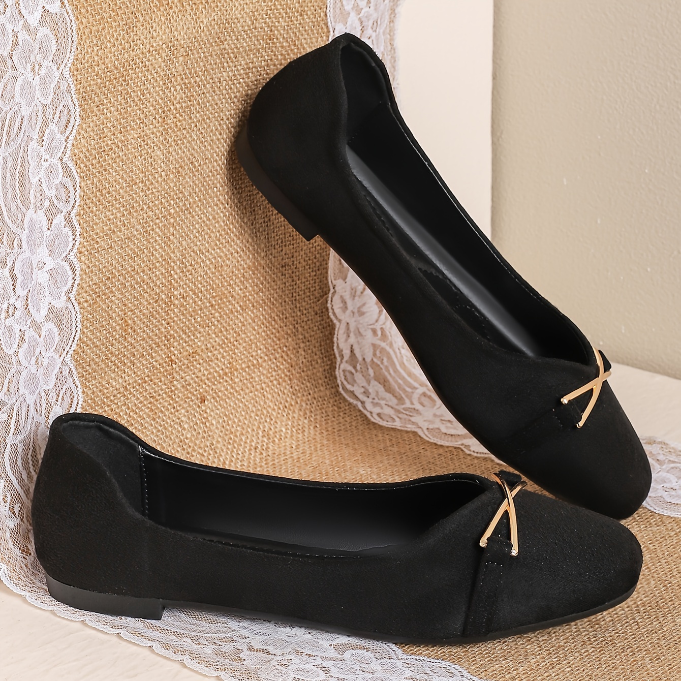 

Women's Buckle Decor Flats, Shallow Mouth Casual Slip On Elegant Shoes, Versatile Soft Sole Shoes