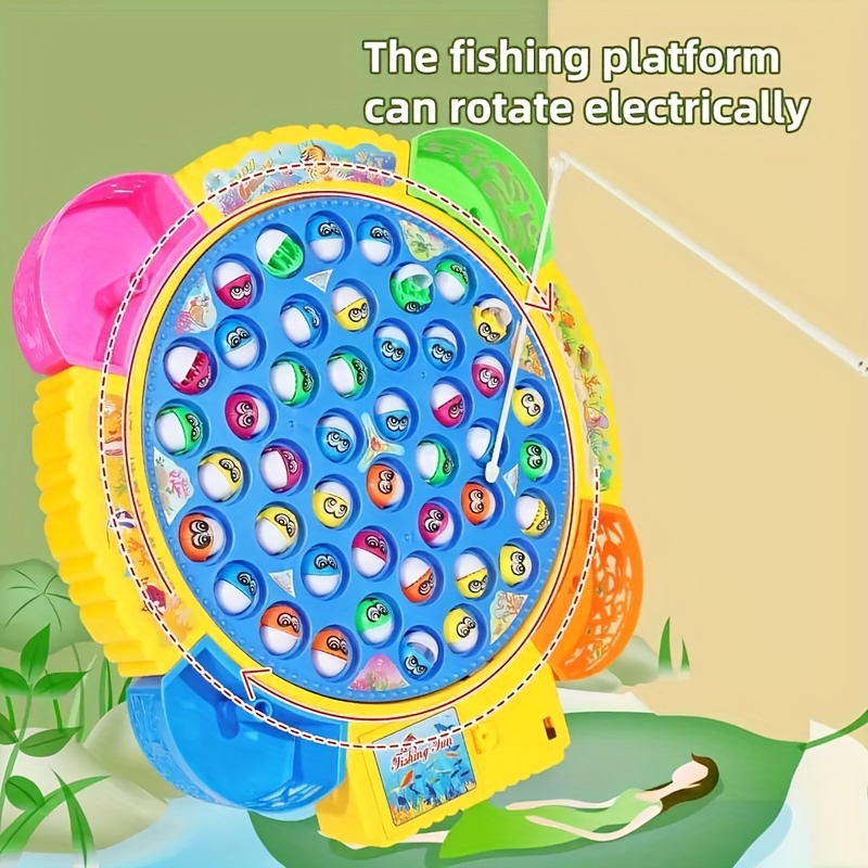 Children's Music Electric Rotary Fishing Machine Fishing Set - Temu