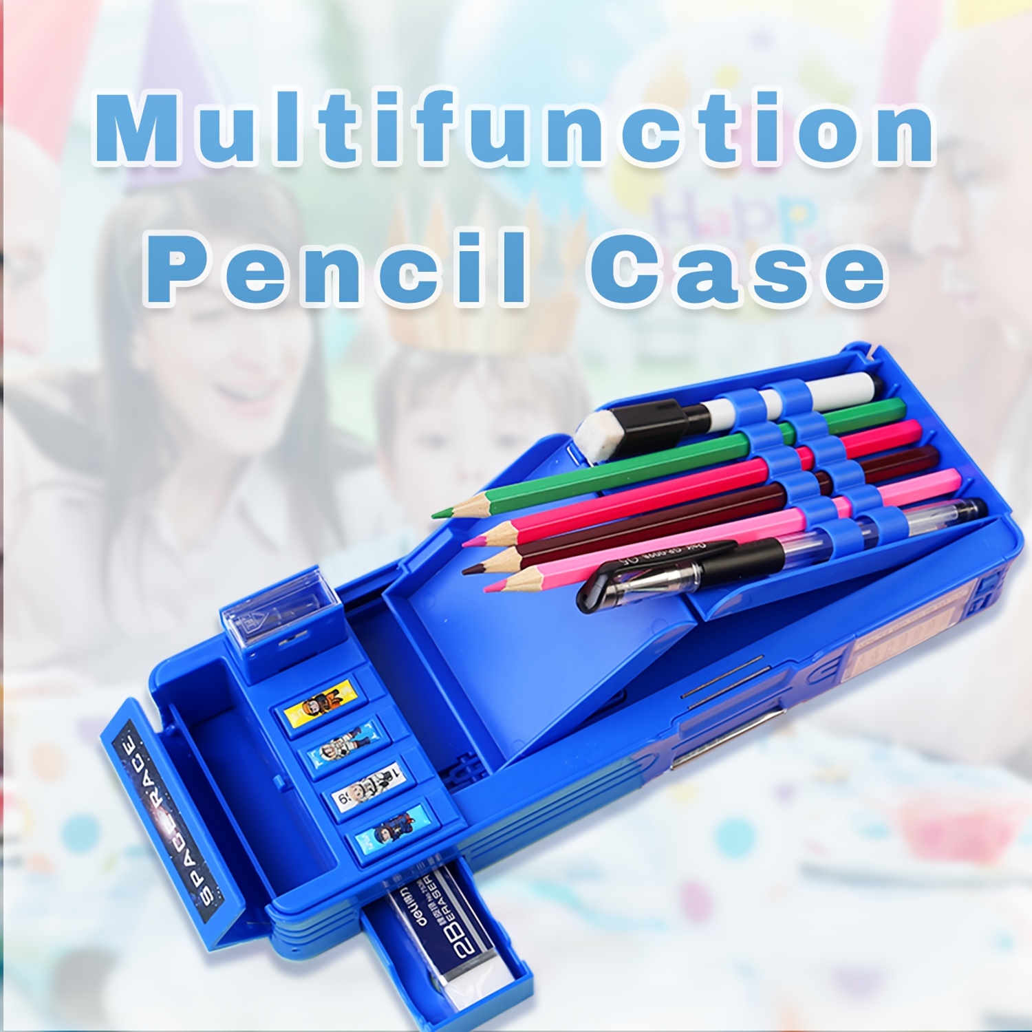 Pop Up Multifunction Pencil Case (NO LOCK), Cute Cartoon Pen Box Organizer  Stationery With Sharpener, Schedule, Whiteboard, School Supplies, Best Birt