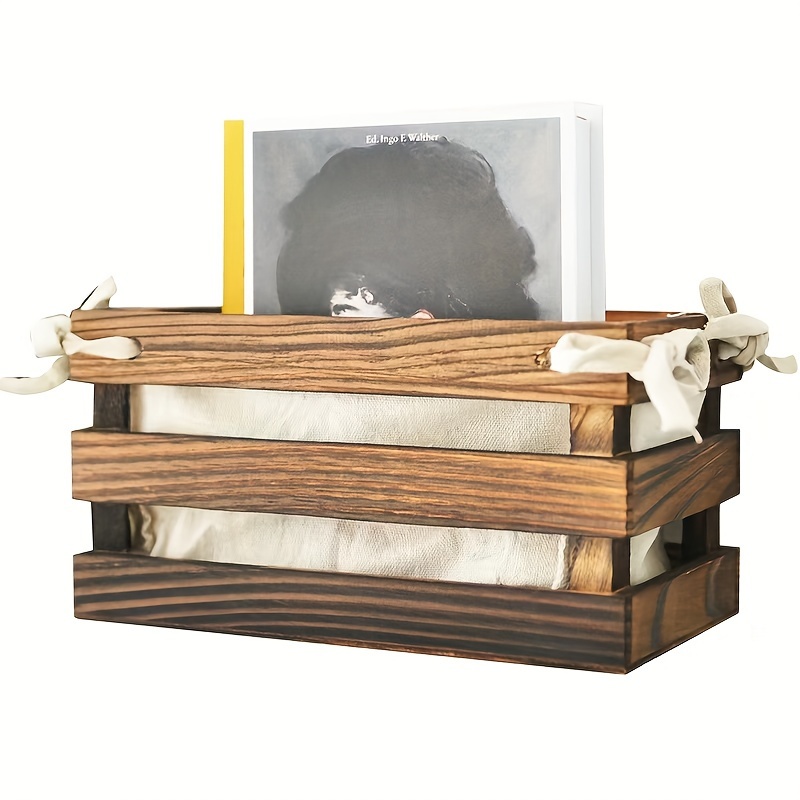 Cajas de madera blancas decorativas para almacenamiento, caja de  almacenamiento de madera vintage para cocina, oficina, dormitorio, armario