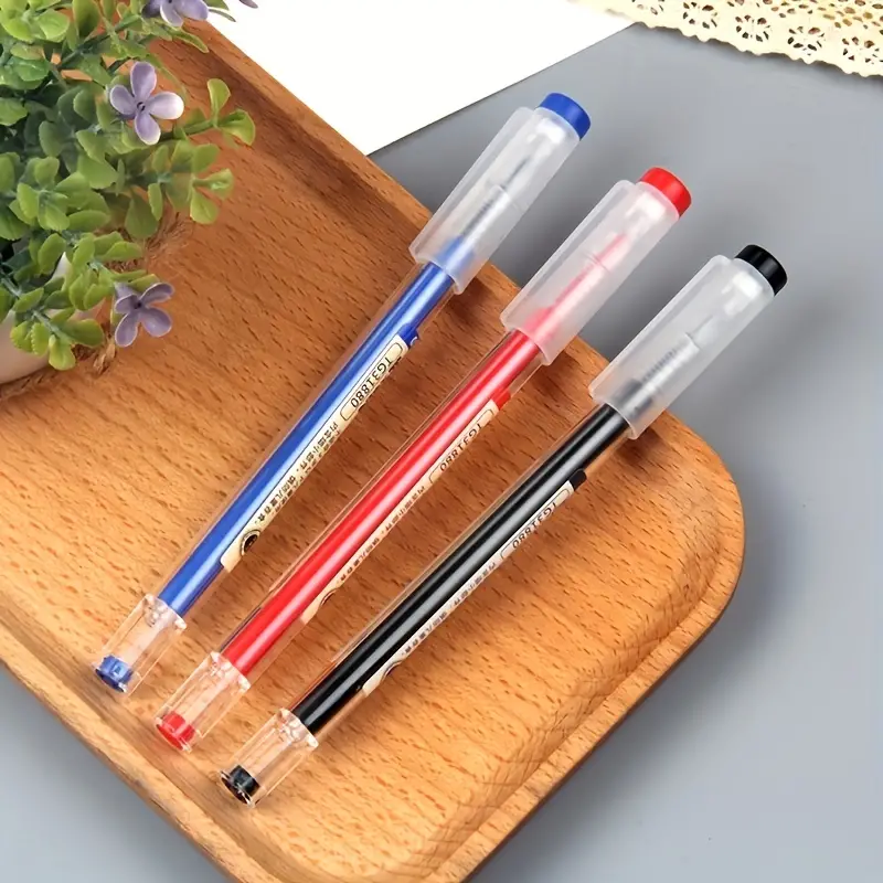 Ultra Fine Finance Gel Pen Red/black/blue Ink Refills - Temu